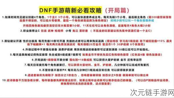 DNF手游开服狂欢，首日必玩攻略大揭秘