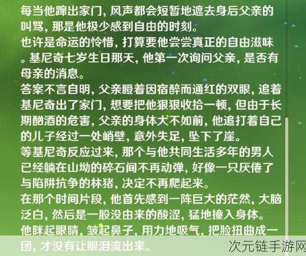 原神深度解析，基尼奇角色背后的故事与补偿机制揭秘