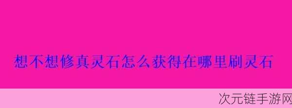 想不想修真速刷灵石秘籍，全面解锁高效获取途径