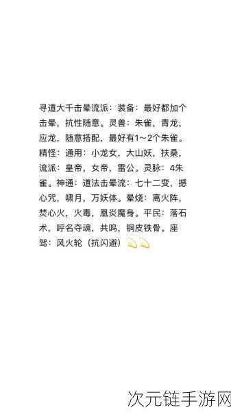 寻道大千，玄武与应龙最强流派搭配攻略，解锁战斗新境界！